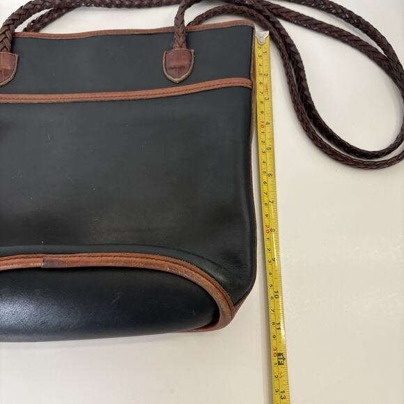 Brighton Black & Brown Croc Embossed Shoulder Bag Bucket Handbag Leather 90’s - Picture 10 of 12